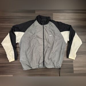 Vintage 90s Nike Windbreaker Track Full Zip-Up Jacket Gray Black White Men’s 2XL